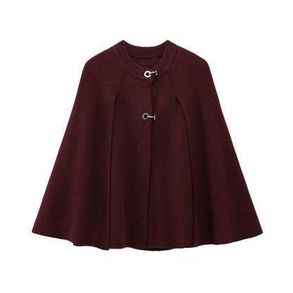 Women's Fashion Cloak Design Knitted Coat Coat Top