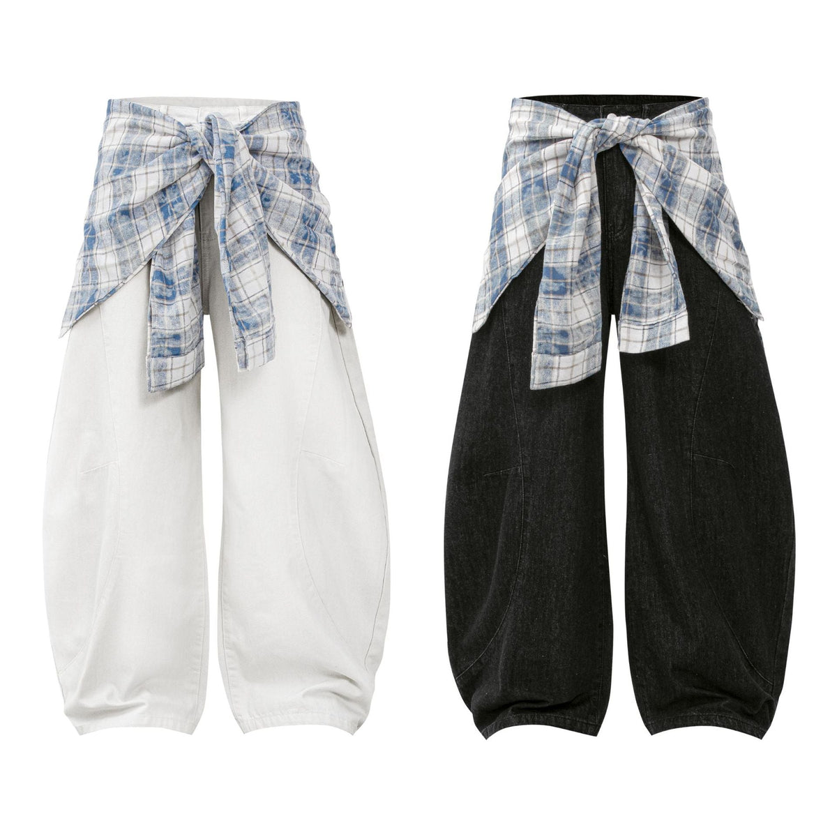 Street Style Vintage Design  Loose Cut-Off Jeans