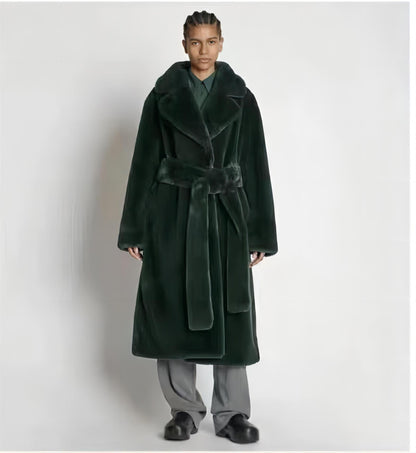 Imitation fur cotton coat thick plush women's coat