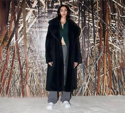 Imitation fur cotton coat thick plush women's coat